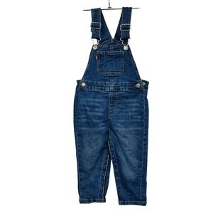 Levi Strauss & Co 24M Kids Blue Denim Bib Overalls Snap Inseam Unisex Casual
